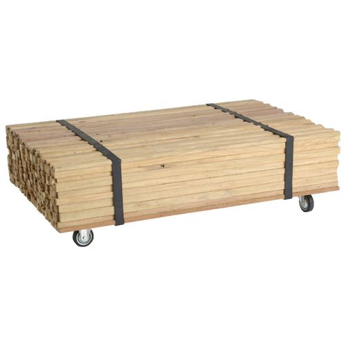 Table Basse à Roulettes En Bois Recyclé Naturel 110x70x33cm