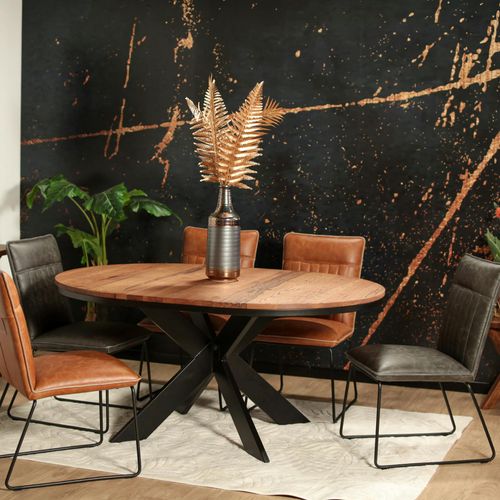 Rallonge Pour Table Ronde Extensible En Chêne Brun 130 Cm Palerme (40 Cm)