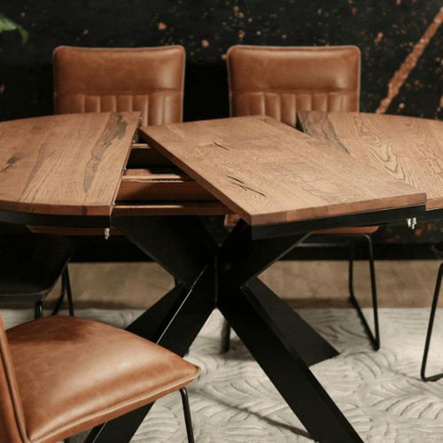 Rallonge Pour Table Ronde Extensible En Chêne Brun 130 Cm Palerme (40 Cm)