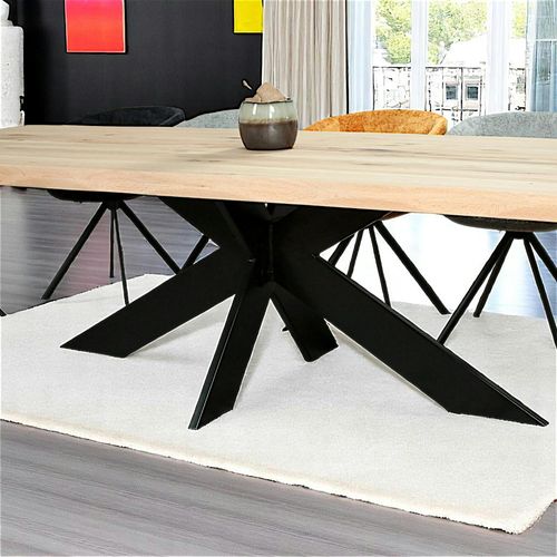 Table Extensible En Chêne Blanc Avec Bords Naturels 300 Cm Palerme