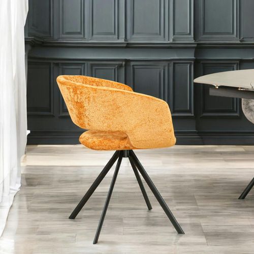 Fauteuil De Table Contemporain Velours Doré (lot De 2) Florence