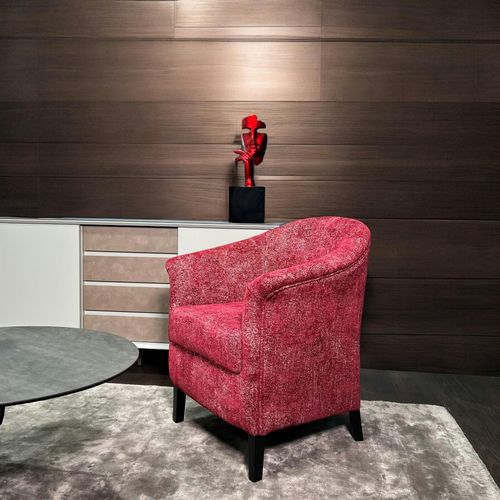 Fauteuil Cabriolet Rouge Chiné  Mira