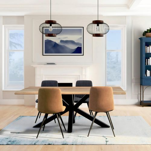 Table Extensible En Chêne Huilé Bords Naturels 180 X 90 Cm Etna