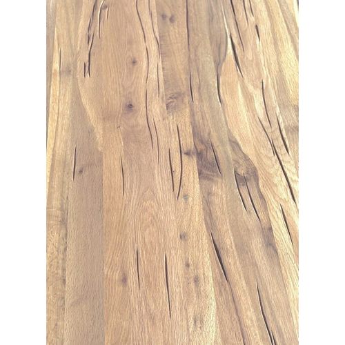 Table Extensible En Chêne Huilé Bords Naturels 180 X 90 Cm Etna