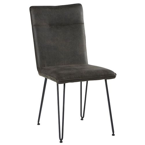 Chaise Scandinave Tissu Gris Foncé Pieds Épingle (lot De 2) Kerala