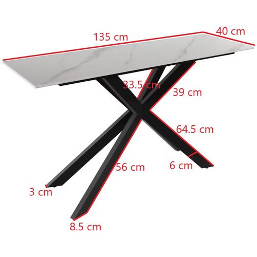 Console Design En Céramique Blanche Marbrée Ottawa