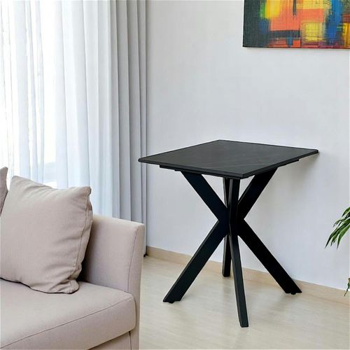 Bout De Canapé Design En Céramique Noire Marbrée Ottawa