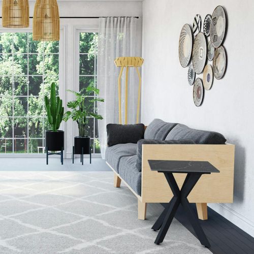 Bout De Canapé Design En Céramique Noire Marbrée Ottawa