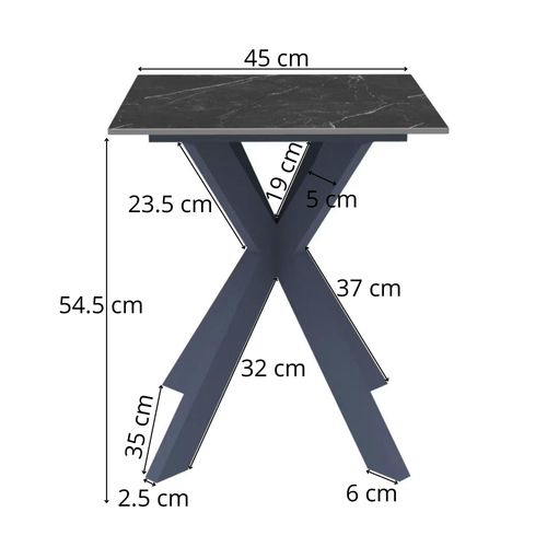 Bout De Canapé Design En Céramique Noire Marbrée Ottawa