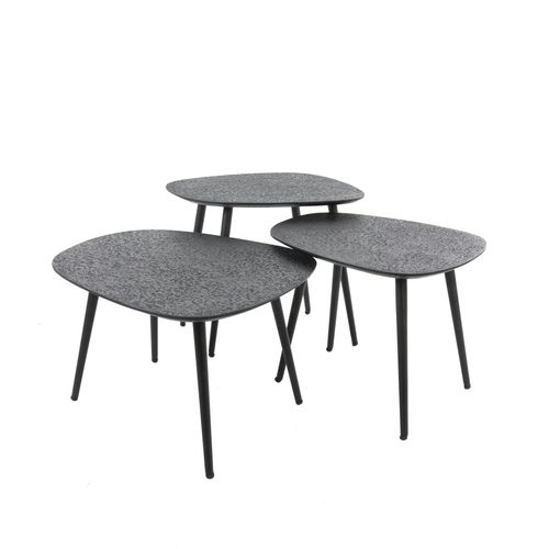 Table Basse Design Organique Finition Anthracite (3 Pièces) Ralf