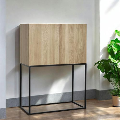 Buffet Haut 2 Portes Chêne Massif Métal Soomaa Réf 30020868