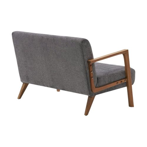 Canapé 2 Places Compact Tissu Gris Moderne 124 Cm Kos