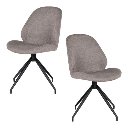 Chaise Pivotante Gris Minéral (lot De 2) Berlin