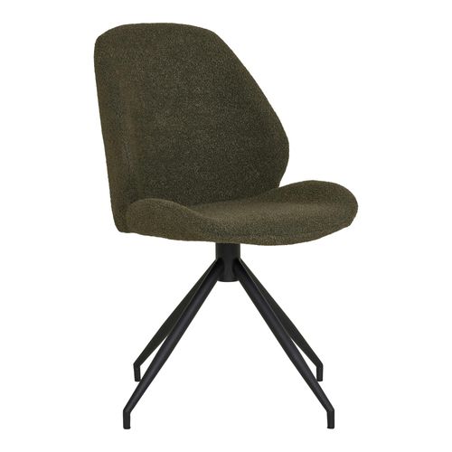 Chaise Pivotante Verte En Tissu Bouclette (lot De 2) Berlin