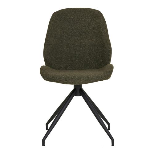 Chaise Pivotante Verte En Tissu Bouclette (lot De 2) Berlin