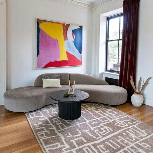 Canapé 4 Places Design - Écru, Forme Arrondie Berlin