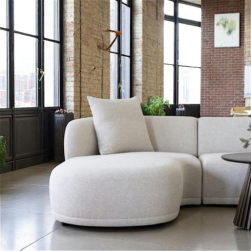 Canapé 4 Places Arrondi - Sable, Méridienne Gauche Berlin