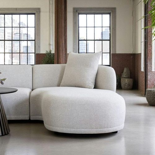 Canapé 4 Places Arrondi - Sable, Méridienne Droite Berlin