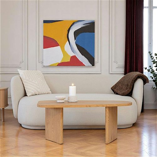 Canapé 2 Places 1/2 Sable - Forme Arrondie Berlin