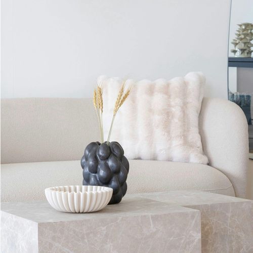 Canapé 2 Places 1/2 Sable - Forme Arrondie Berlin