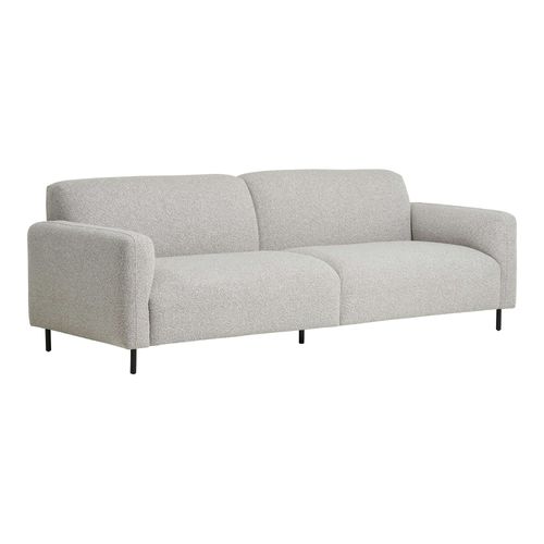 Canapé 3 Places Gris Clair En Tissu Bouclette Berlin