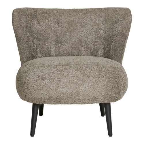 Fauteuil Marron En Tissu Bouclette Berlin
