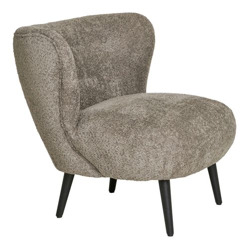 Fauteuil Marron En Tissu Bouclette Berlin
