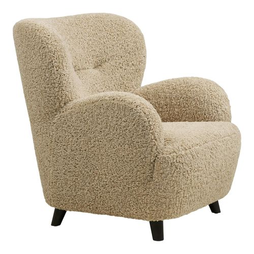 Fauteuil Beige Taupe En Tissu Berlin