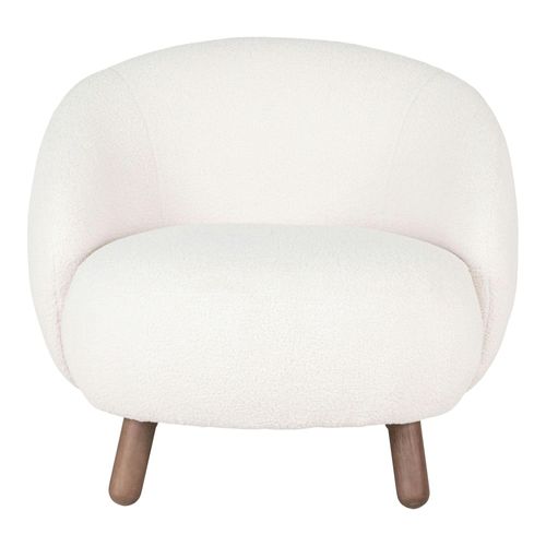 Fauteuil Rond Contemporain En Peau De Mouton Synthétique Berlin