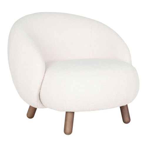 Fauteuil Rond Contemporain En Peau De Mouton Synthétique Berlin