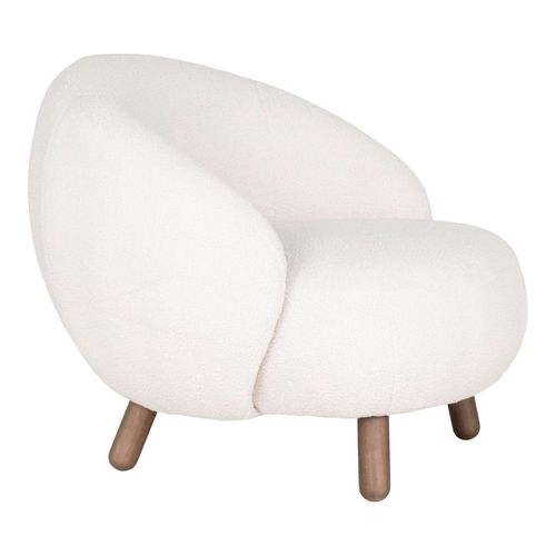 Fauteuil Rond Contemporain En Peau De Mouton Synthétique Berlin