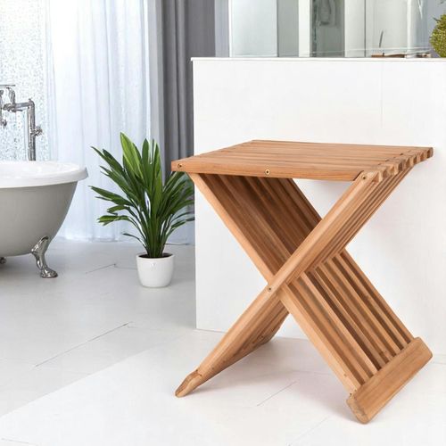 Tabouret En Bois De Teck Mendoza