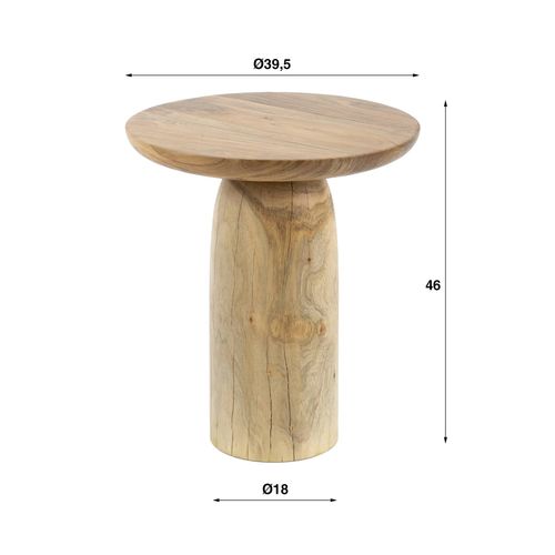 Table D’appoint Bois – Plateau Sculpté, 46 Cm Melbourne