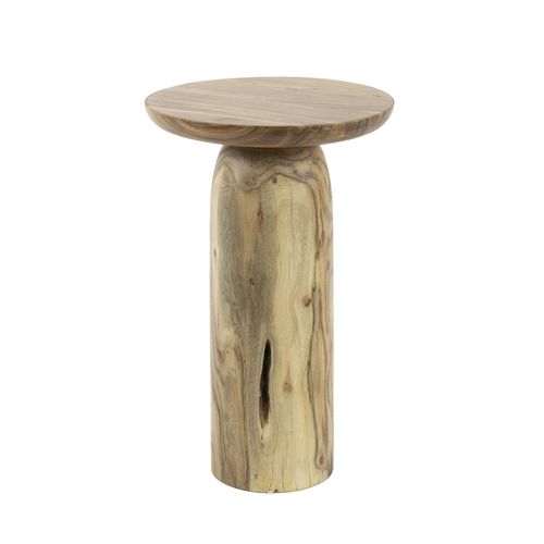 Table D’appoint Bois – Plateau Sculpté, 55 Cm Melbourne