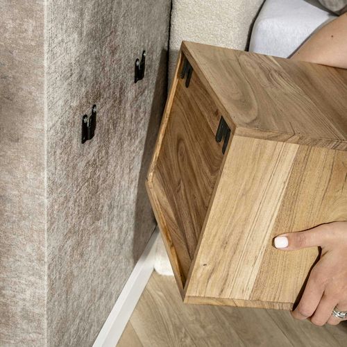 Table De Chevet Bois – 1 Tiroir, Forme Cube Melbourne