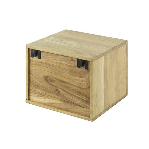 Table De Chevet Bois – 1 Tiroir, Forme Cube Melbourne