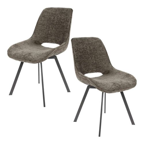 Chaise Pivotante Confort – Taupe, Dos Ajouré (lot De 2) Ascoli