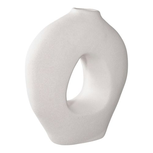 Vase Donut En Céramique Blanche