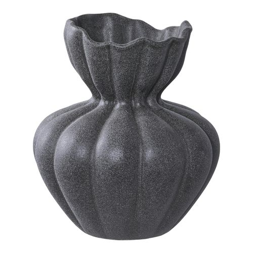 Vase Corolle En Céramique Noire