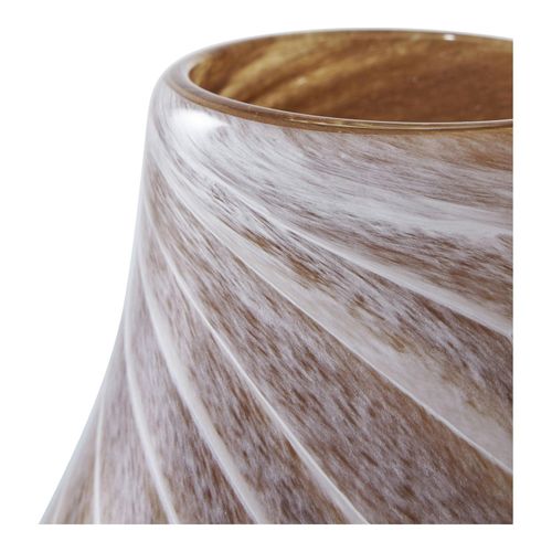 Vase Décoratif Marron Et Blanc En Verre