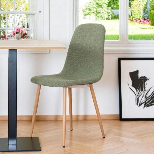 Chaise De Salle à Manger Verte En Tissu Bouclette (lot De 2) Berlin