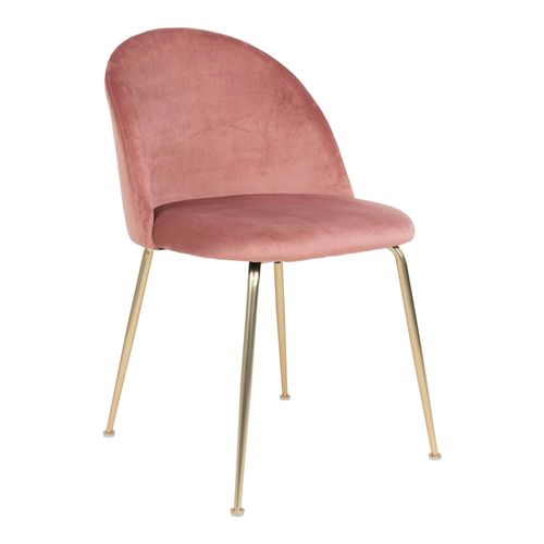 Chaise En Velours Rose à Dossier Rond (lot De 2) Montreux