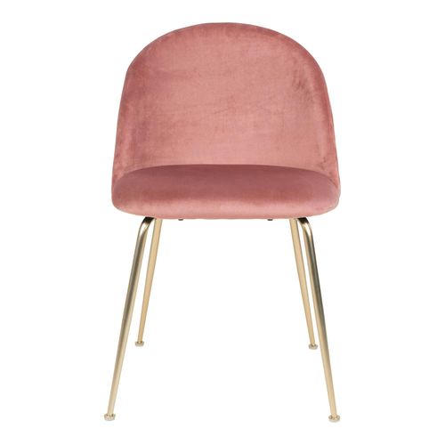 Chaise En Velours Rose à Dossier Rond (lot De 2) Montreux