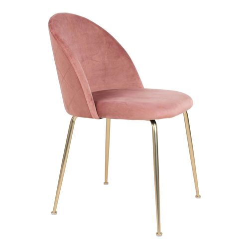 Chaise En Velours Rose à Dossier Rond (lot De 2) Montreux