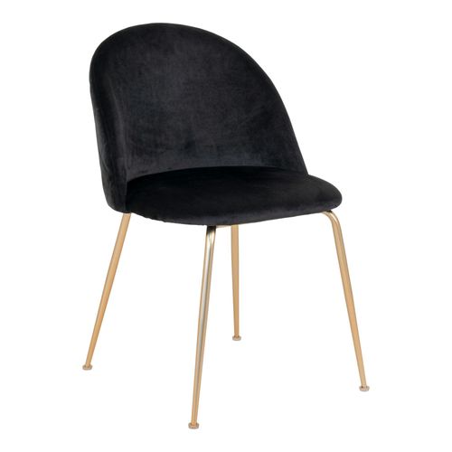 Chaise En Velours Noir à Dossier Rond (lot De 2) Montreux