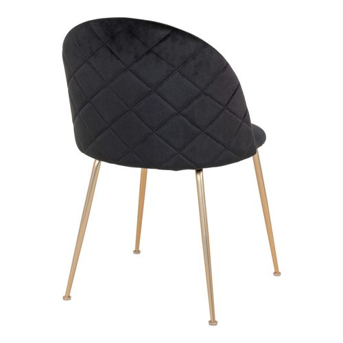 Chaise En Velours Noir à Dossier Rond (lot De 2) Montreux