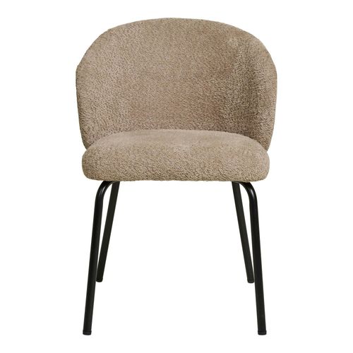 Chaise Beige En Bouclette Avec Dossier Rond (lot De 2) Montreux