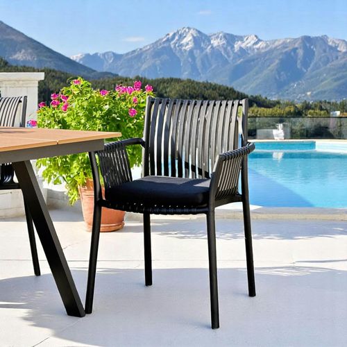 Chaise De Jardin Noire (lot De 4) Mendoza
