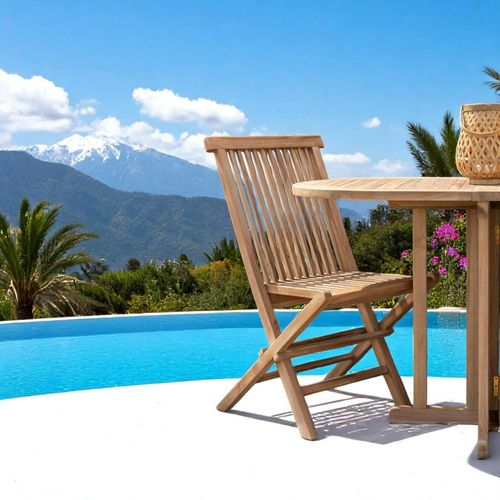 Chaise De Jardin En Teck, Pliante (lot De 2) Mendoza