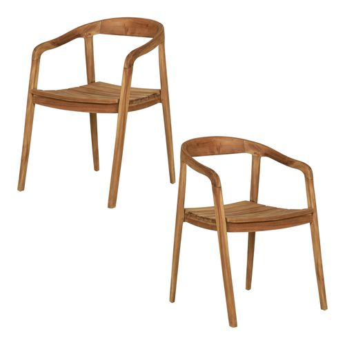 Chaise De Jardin Design En Teck (lot De 2) Mendoza